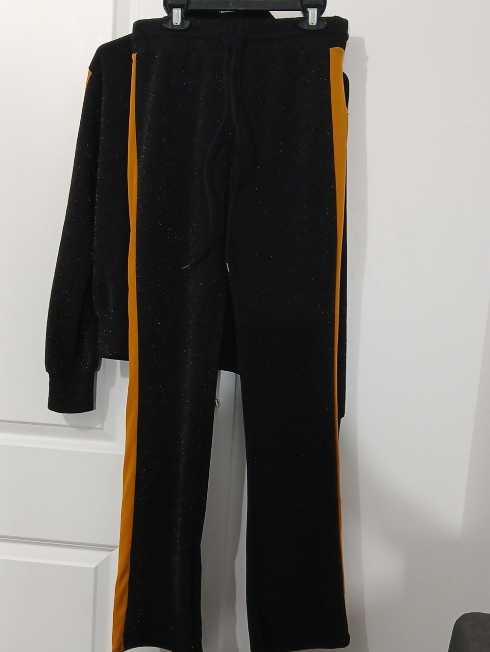 wild fable Black And Orange Joggers Matching Jacket Set